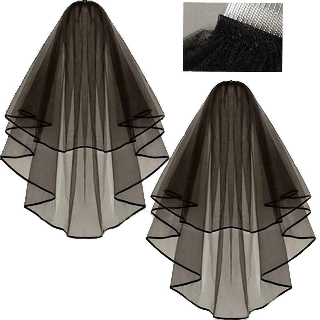 Vampire Halloween Black Widow Bride Veil steam punk Gothic Hen Do fancy Dress