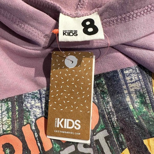 NWT Cotton on Kids Mauve Dino Hoodie Sweatshirt Kids 8 - Picture 3 of 8