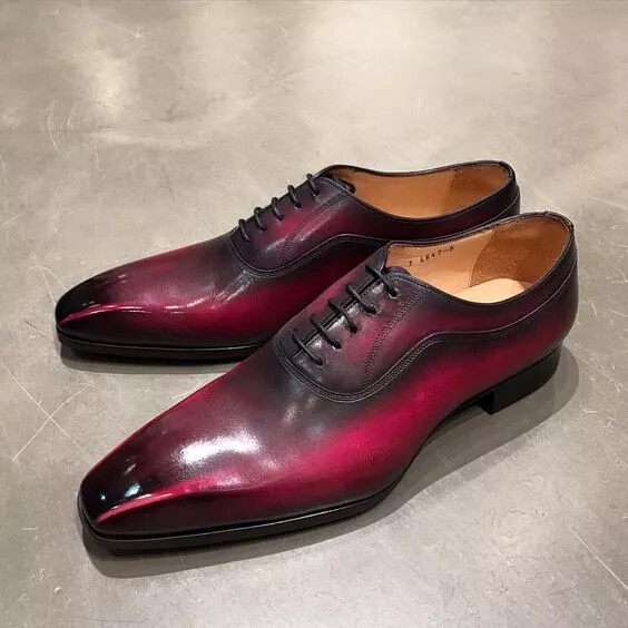 Zapatos para Hombre Hechos a Mano Cuero Azul Dos Tonos Corte Completo Con Cordones Formal Informal Ropa