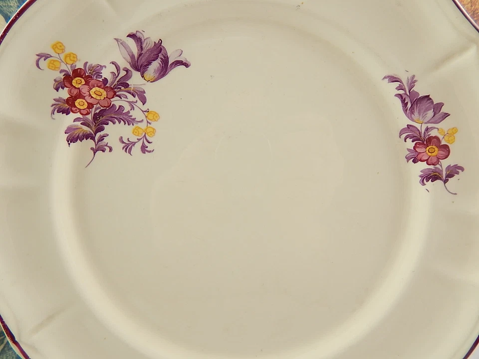 ANTICO PIATTO SOCIETA' CERAMICA ITALIANA LAVENO VERBANUM STONE DECORI VIOLA  - Immagine 3 di 4