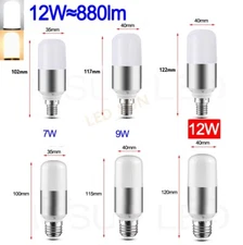 7/9/12W Bright Candle E14 E27 SES Screw LED Corn Bulb Globe Light Lamp AC85-265V