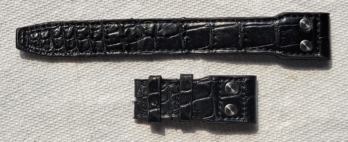 Authentic IWC Pilot Black Leather Watch Strap 41473 PBR 22/18mm, 56+143mm  OEM