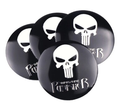 4 x Naben-  Radkappen Aufkleber  Punisher WARZONE schwarz  Ø 56mm PR56WZone