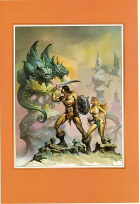 Boris Vallejo Art Print - TWO-HEADED BEAST Dragon's World 1994