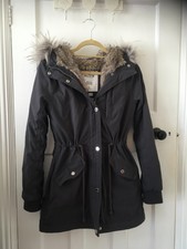 Hollister Dark Grey Faux-fur-lined Parka Size Small