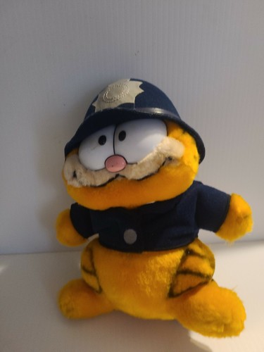 Vtg Dakin & Co Garfield 1978 1981 Police Officer Plush Stuffed Animal 9.75" Tall