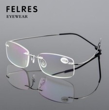 Lightweight Rimless Memory Metal Alloy Reading Glasses For Men Women New