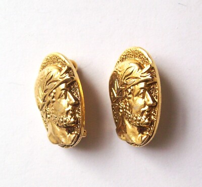 Vintage Two (2) Roman Centurion Oval Scatter Pins
