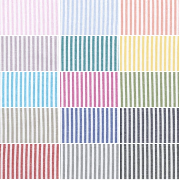 Chambray 100% Yarn Dyed Cotton Fabric Candy Stripes Lines John Louden 144cm Wide