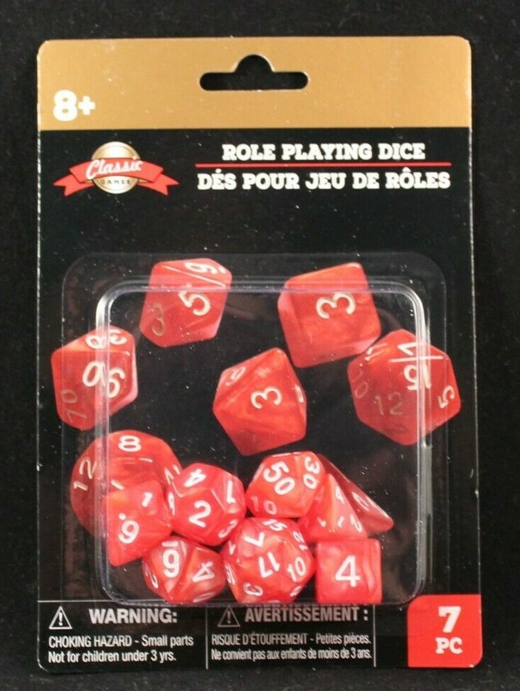 7pcs Classic Games D& D Polyhedral Role Playing Dice Set Pearlescent