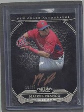 MAIKEL FRANCO 2015 TOPPS TIER ONE NEW GUARD BRONZE INK ON CARD AUTO #D 18/25