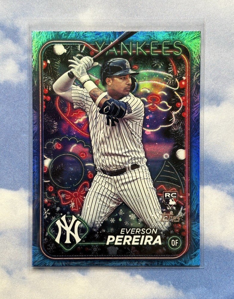 2024 Topps Holiday Baseball - Everson Pereira RC Blue Foil - Yankees
