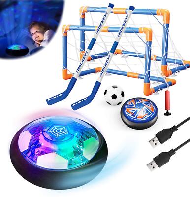 Air Fußball Hover Indoor Ball Hockey Set Spielzeug LED Beleuchtung Kinder Soccer