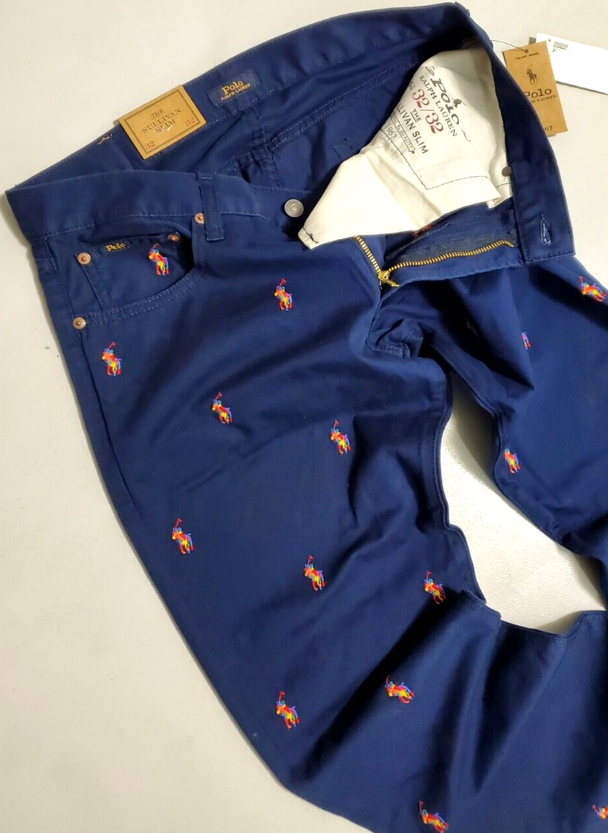 Polo Ralph Lauren Sullivan Slim Allover Pony Logo Mens Zip-Fly