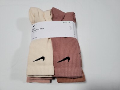 Nike Mens Everyday Performance Training PLUS Crew  Socks 6 Prs  DRI-FIT SZ 8-12