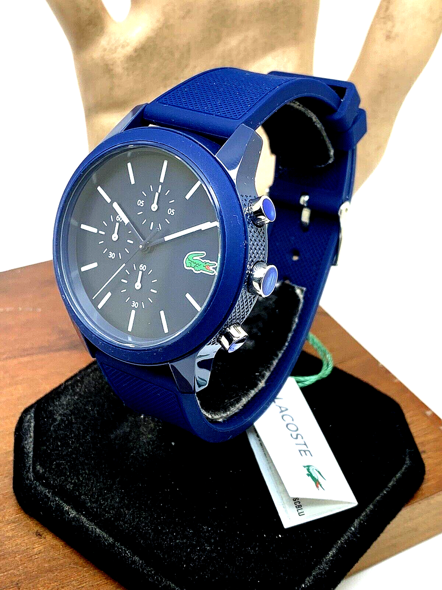 Lacoste Men's Watch 2010970 Quartz Chronograph Blue Dial Rubber