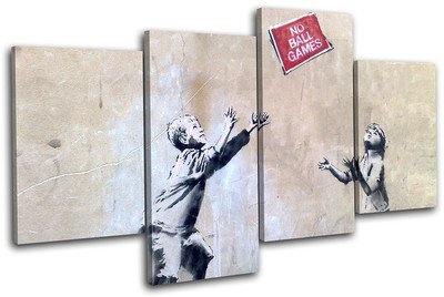 No Ball Games Banksy Street MULTI Leinwand Wand Kunst Bild drucken