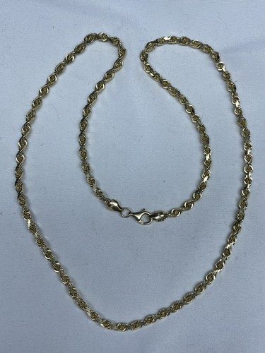 14k Yellow Gold Solid Diamond Cut Rope 
