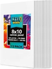 Canvases for Painting - 8x10 12 Pack Art Paint Canvas Panels Set Boards