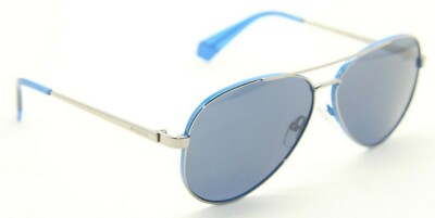 NEW POLAROID PLD 6069/S/X V84C3 BLUE SILVER POLARIZED AUTHENTIC SUNGLASSES 61-12