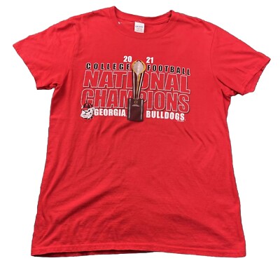 Georgia Bulldogs 2021 National Championship Trophy Red T Shirt
