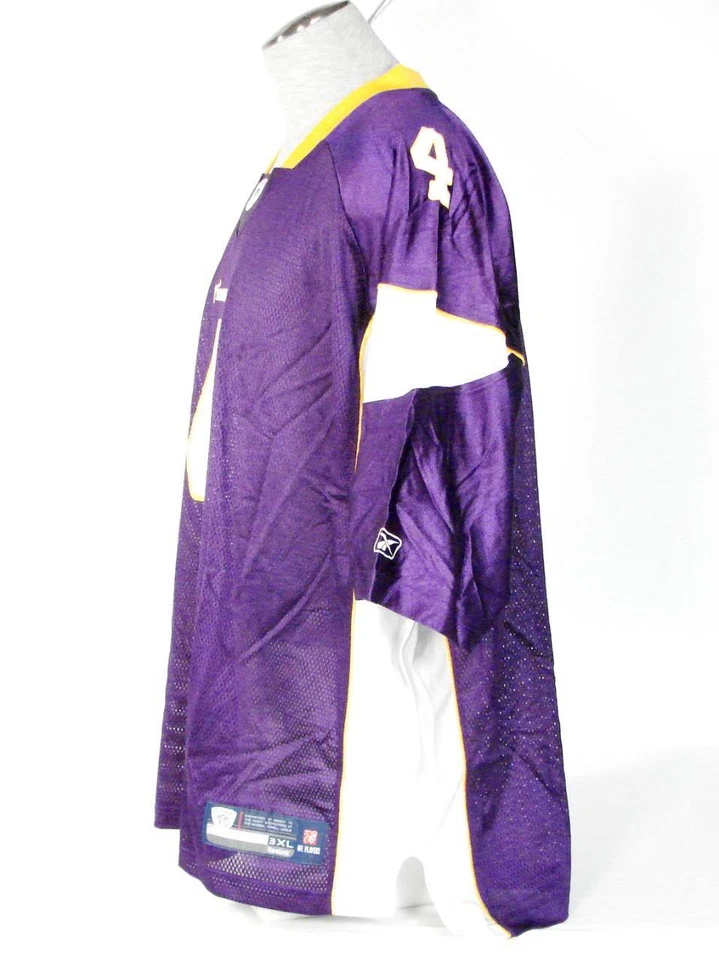 Reebok NFL Minnesota Vikings Favre 4 Purple Football Jersey #4 Youth Boy's NWT - Image 3 of 4