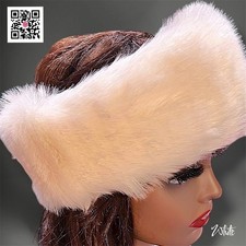 White Headband Soft Warm Faux Fur Ear-Warmer Open-Top Lined SM-MD