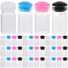 50 Pcs Mini Glass Bottles Small Clear Bottles 0.5ml Glass Vials With Silicone Pl