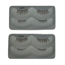 Vintage Dollspart Doll Upper Lower Eye lashes 5231 Medium Brown Indonesia Lot