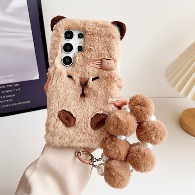 Plush Case For Huawei Honor Warm Fluffy Pet Hot Cartoon Cover +Hairball Bracelet