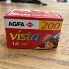 One roll expired Agfa Vista 200 film.  Expiry date 12/2005. Unopened. 12 exp. 