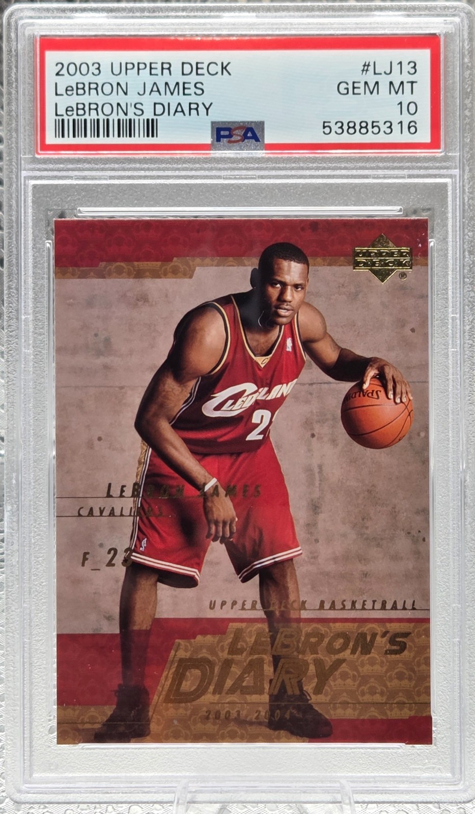 2003 Upper Deck  LEBRON JAMES Rookie RC Basketball Card PSA 10 GEM MINT Pop 228