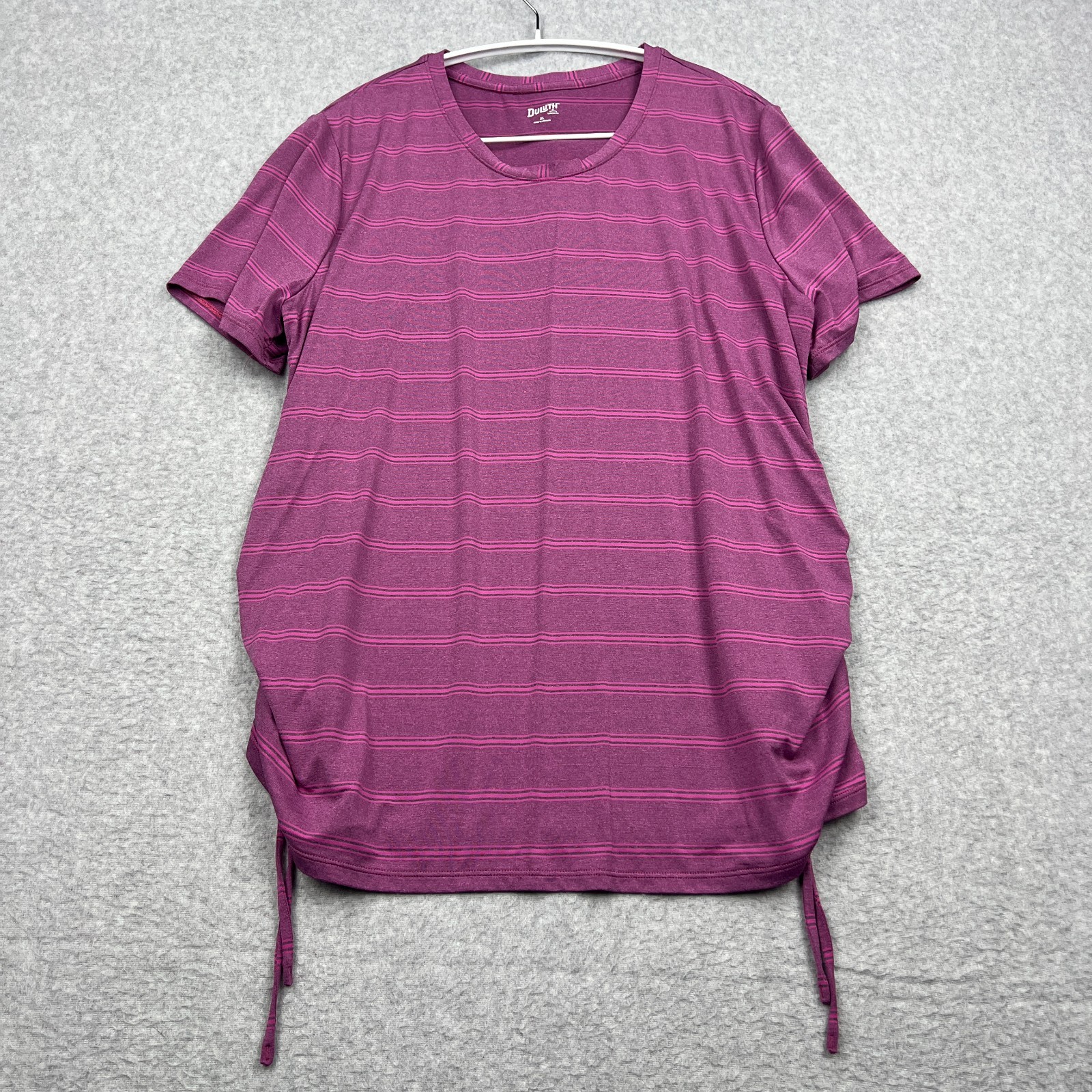 Duluth Trading Co Top Women's XL Purple Armachillo Cinch Side Short Sleeve Shirt