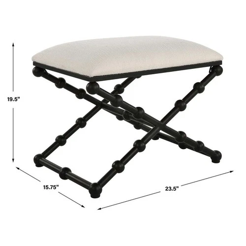 NEW MODERN IRON DROPS METAL VANITY BENCH STOOL UTTERMOST 23782 - Picture 7 of 7