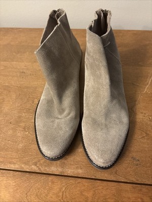 Very Volatile Los Angeles Suede Leather Upper Ankle Boots Back  Zipper Size 10