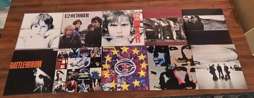 U2 vinyl LP lot 16 records. First ten studio albums, live albums, best of, more