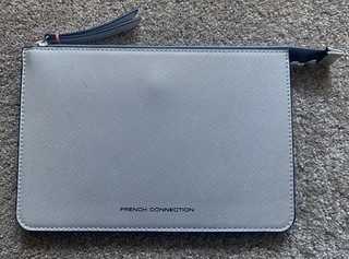 French Connection Silver Makeup / Clutch Bag / Wallet 21cm wide x 14.5cm