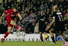 STEVEN GERRARD SIGNED LIVERPOOL OLYMPIACOS GOAL 12x8 PHOTO (ACG CERT AG18127)