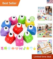 Versatile 10-Pack Multicolored Hole Punch Set   Perfect for Scrapbooking  Cards