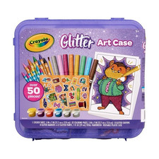 Crayola Glitter Art Case Kids Craft Kit, Over 50 Pieces, Glitter Art Set