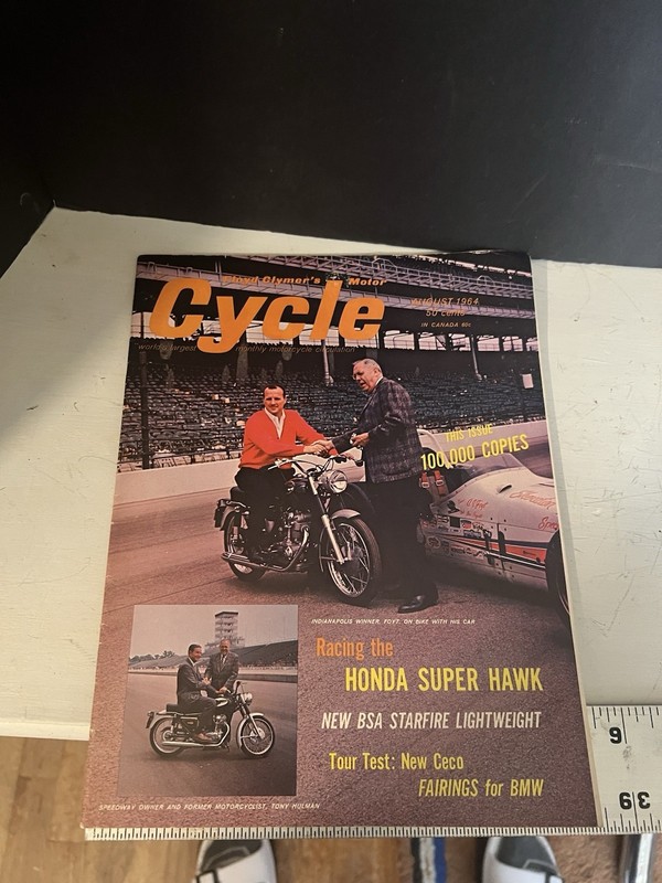 FLOYD CLYMER'S MOTOR CYCLE MONTHLY CIRCULATION AUGUST 1964 HONDA BMW