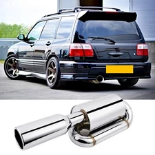 For Subaru Forester Twin Loop Exhaust Muffler 2.5" Inlet 4.0" Tip Stainless Pipe