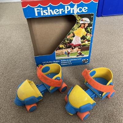 Fisher Price 1-2-3 Grow With Me Rollschuhe 1993 verstellbar Kinder Vintage Spielzeug