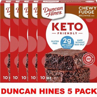 Duncan Hines CHEWY FUDGE BROWNIE KETO FRIENDLY Baking Mix 10 Oz Box   5 PACK