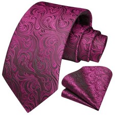 Extra Long Ties for Men Classic Floral Tie and XL,63 inches length D3-hot Pink
