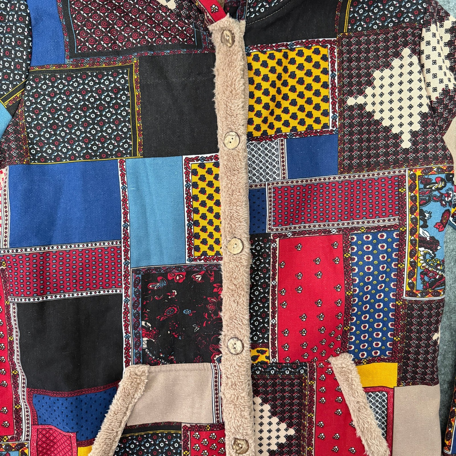 Patchwork Women's Hooded Jacket Multicoloured Siz… - image 9