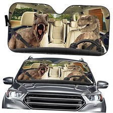 YOSA Yosa Dinosaur Driving Auto Windshield Sun Shade Angry Family Dinosaur 04