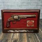 Vintage 1960's Blitz Weinhard Beer AMERICAN .44 Gun Plastic Sign / Plaque #3