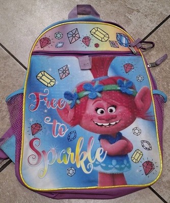 DreamWorks Trolls Poppy  Free To Sparkle  Kids Backpack Girls School Bag Pink...