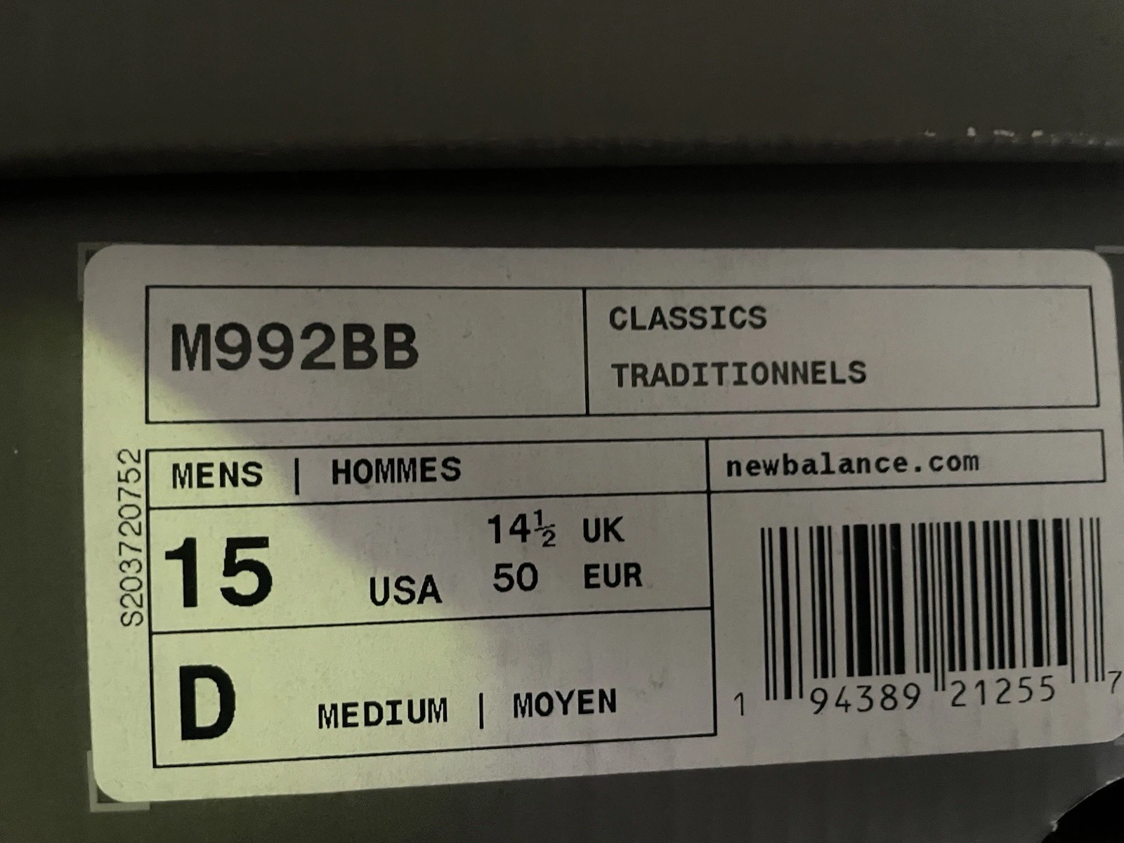 Neuf dans sa boîte New Balance M992 jaune gris homme 15 Kith JoeFreshGoods max Supreme 1 